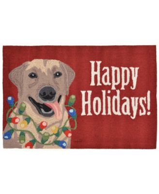 Liora Manne Frontporch Happy Holidays Area Rug In Red