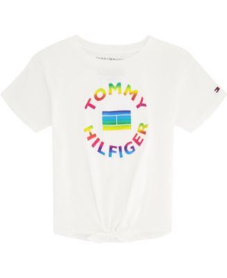 Tommy Hilfiger Big Girls Tie-Dye Logo Light Fleece Crop Top - Macy's