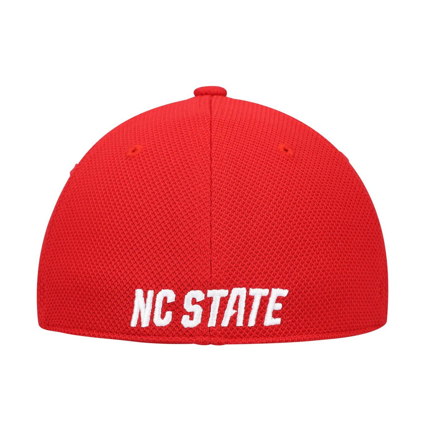 Мужская кепка adidas White and Red NC State Wolfpack On-Field Baseball Fitted Hat — фото 5
