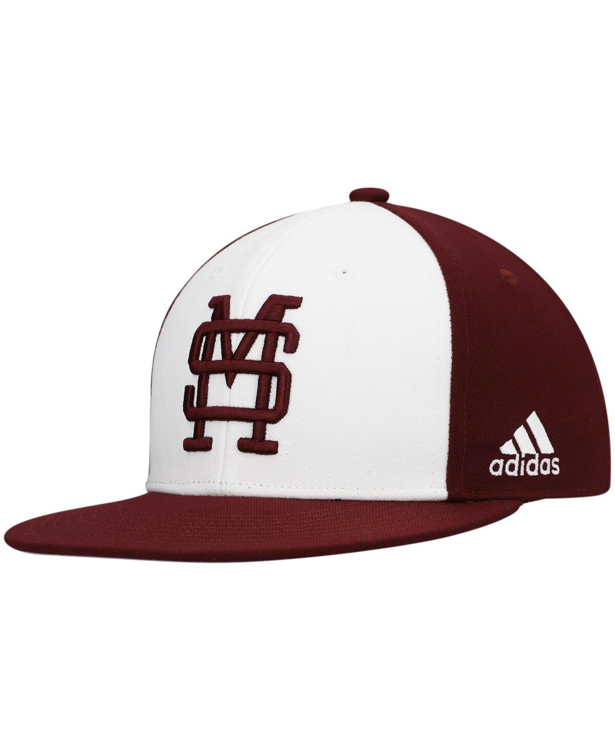 Shop Adidas Originals Men's Adidas White And Maroon Mississippi State Bulldogs Team On-field Baseball Fitted Hat In White,maroon