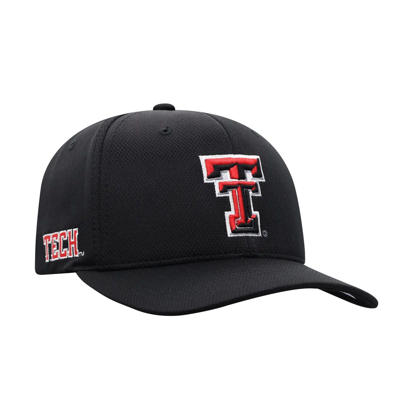 Мужская кепка Top of the World Black Texas Tech Red Raiders Reflex Logo Flex Hat — фото 4
