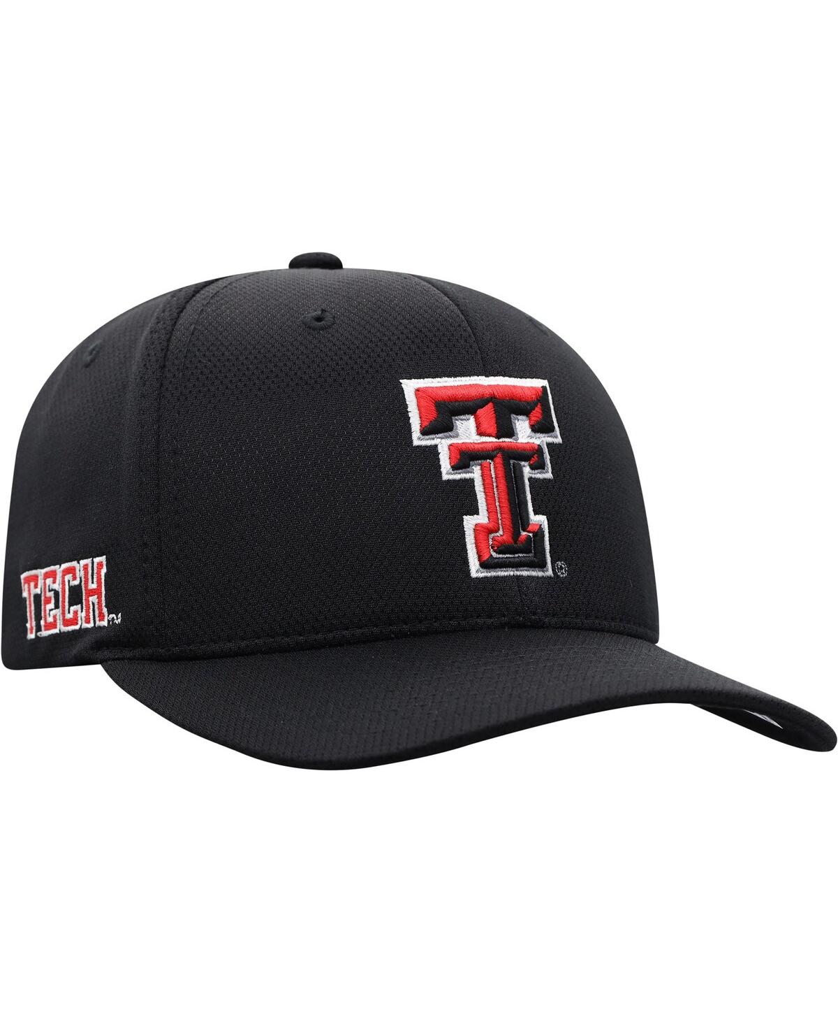 Top Of The World Men's  Black Texas Tech Red Raiders Reflex Logo Flex Hat In Black