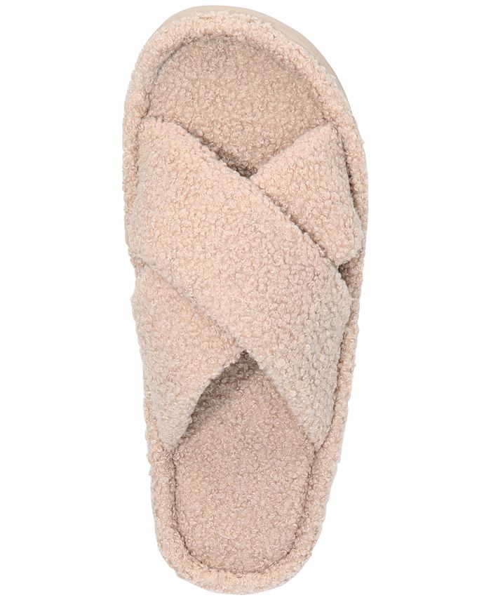 Jenni FauxSherpa CrossStrap Slide Boxed Slippers, Created for Macy's