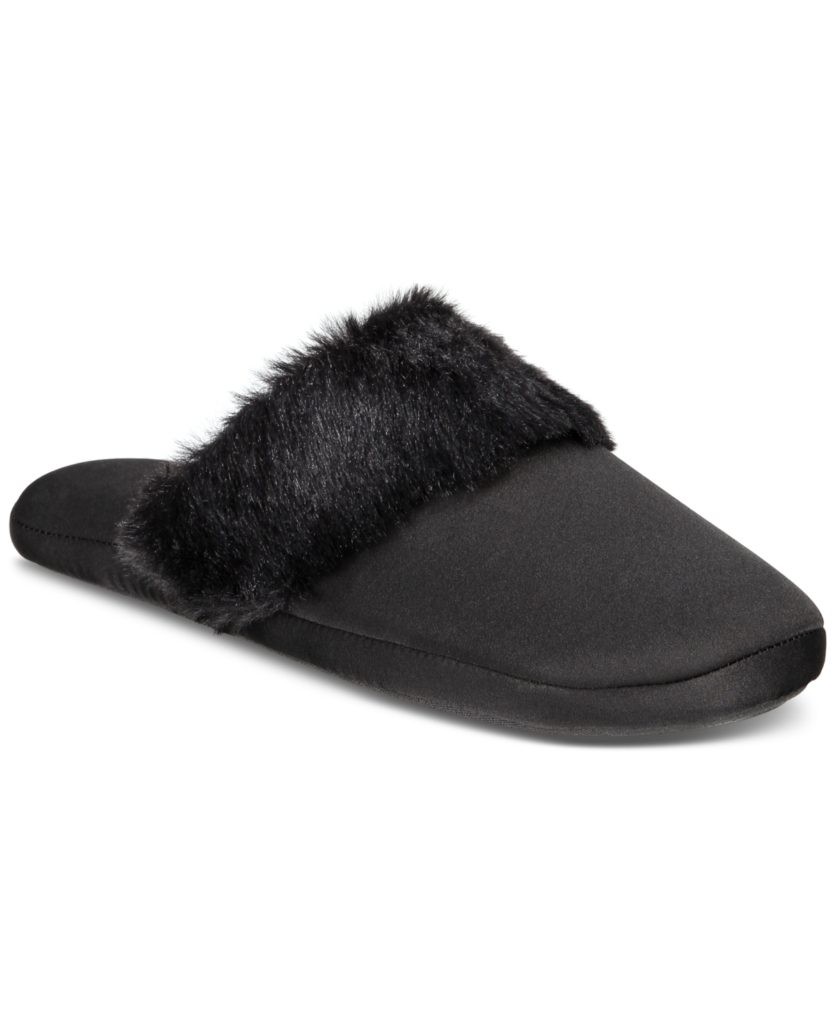 Inc International Concepts Women s Faux Fur Trim Slippers Created for Macy s Smart Closet