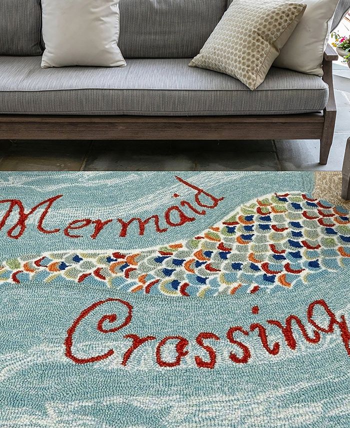 Liora Manne' Frontporch Mermaid Crossing 5' x 7'6" Outdoor Area Rug
