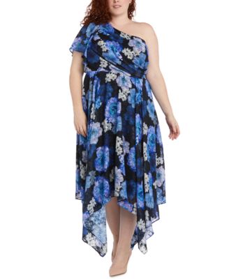 R & M Richards - Plus Size One-Shoulder Dress