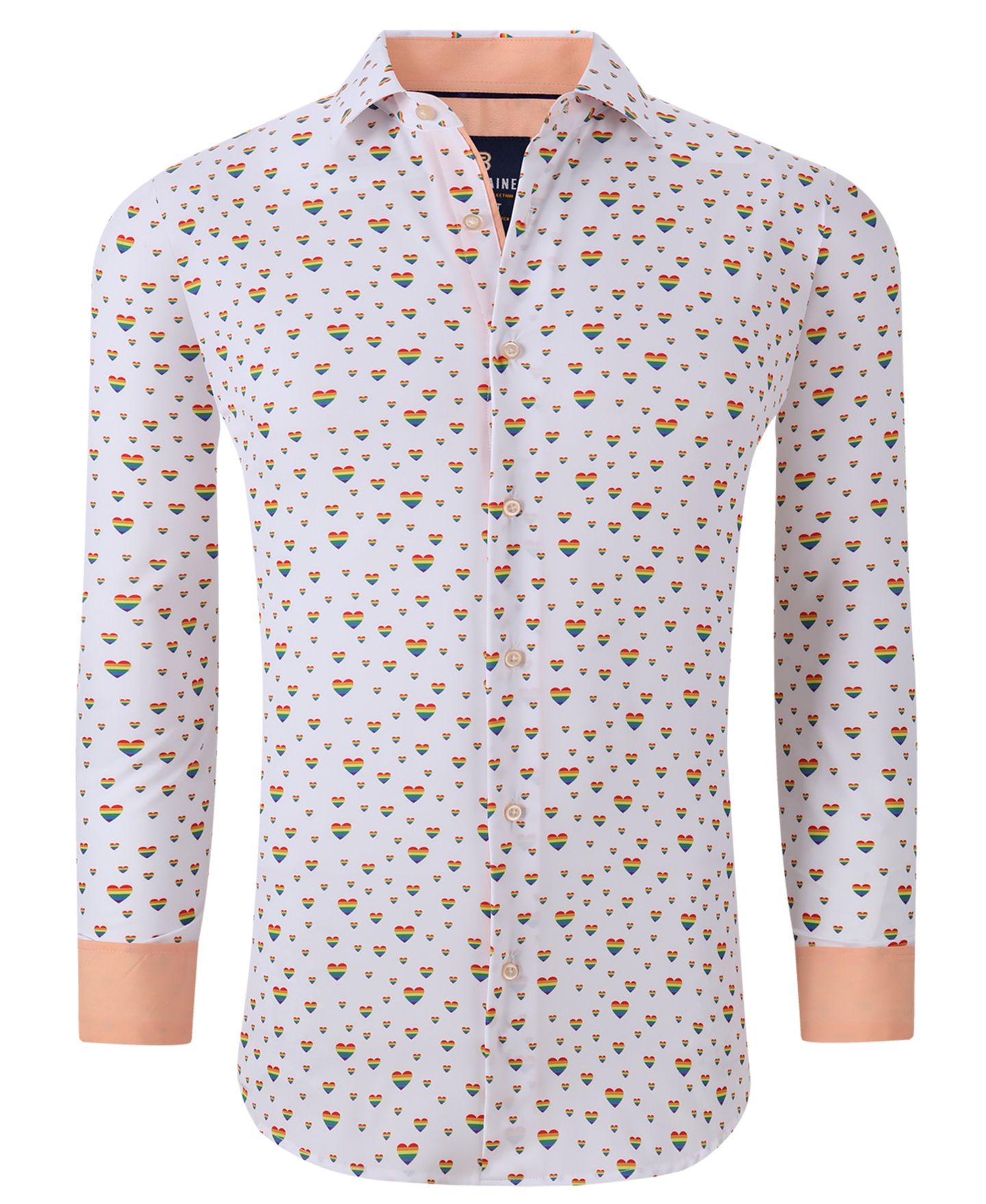 Мужская рубашка Tom Baine Slim Fit Pride Performance Novelty Button Down Dress Shirt, цвет: Белый — фото 1