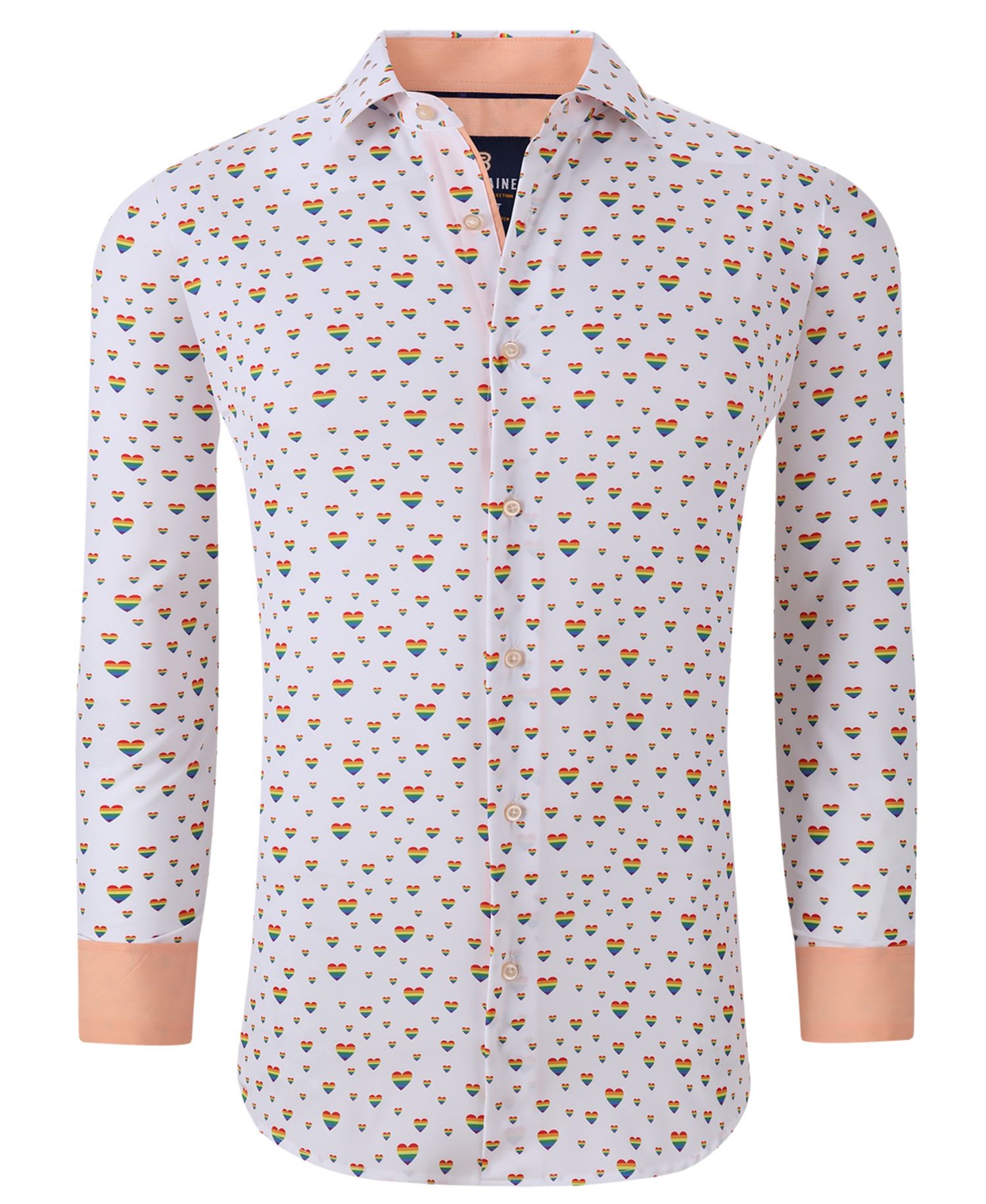 Men's Slim Fit Pride Performance Novelty Button Down Dress Shirt