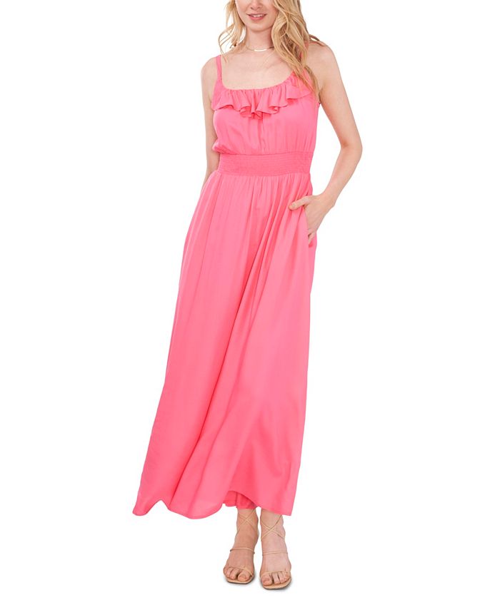 1.STATE Women's Sleeveless Ruffle Front Smocked Waist Maxi Dress - Macy's