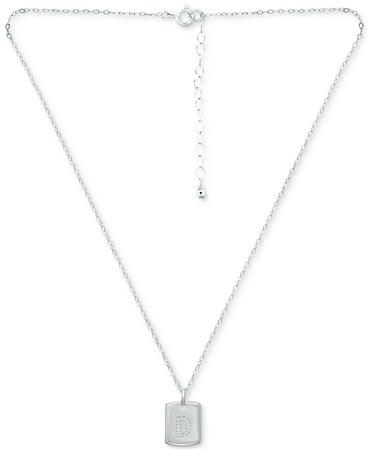 Giani Bernini Cubic Zirconia Initial Dog Tag Pendant Necklace in Sterling 16