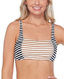 Juniors' Salt Striped Bikini Top