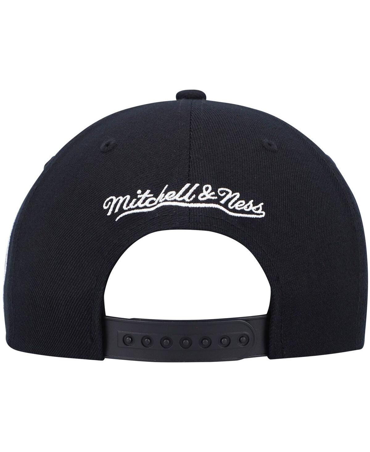 Mitchell & Ness Men's  Black New Jersey Nets Hardwood Classics Mvp Team Script 2.0 Snapback Hat In Black