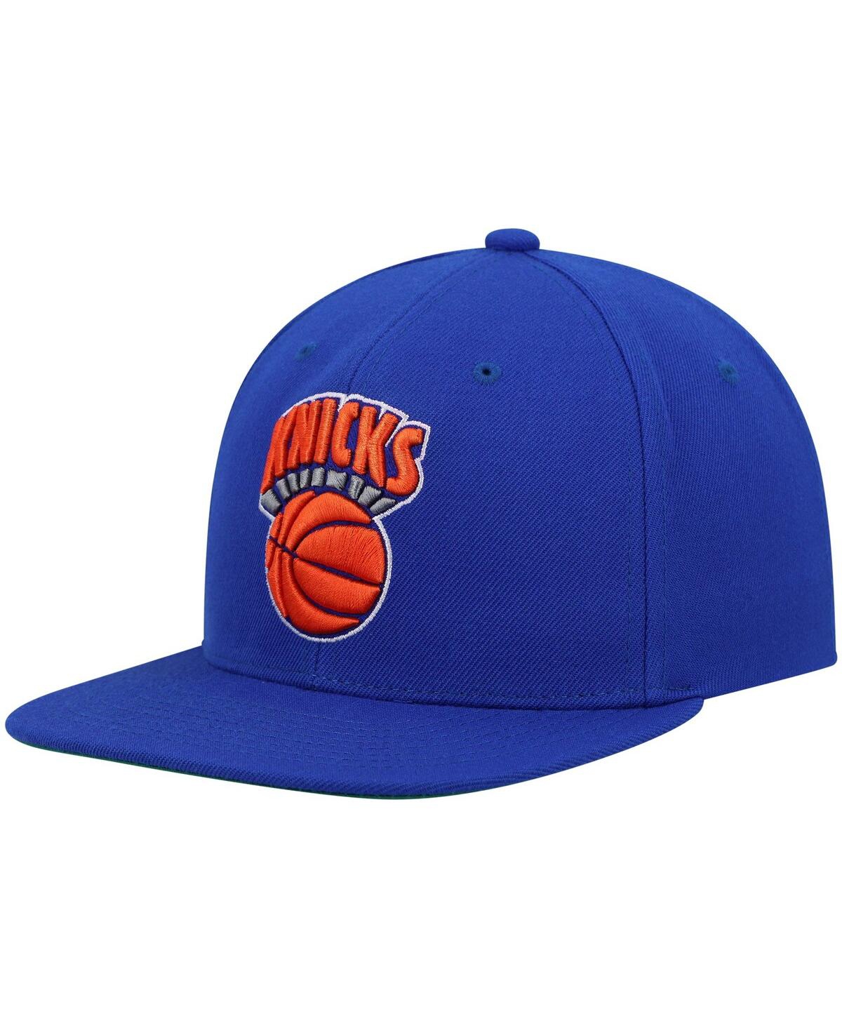 Shop Mitchell & Ness Men's  Blue New York Knicks Hardwood Classics Team Ground 2.0 Snapback Hat