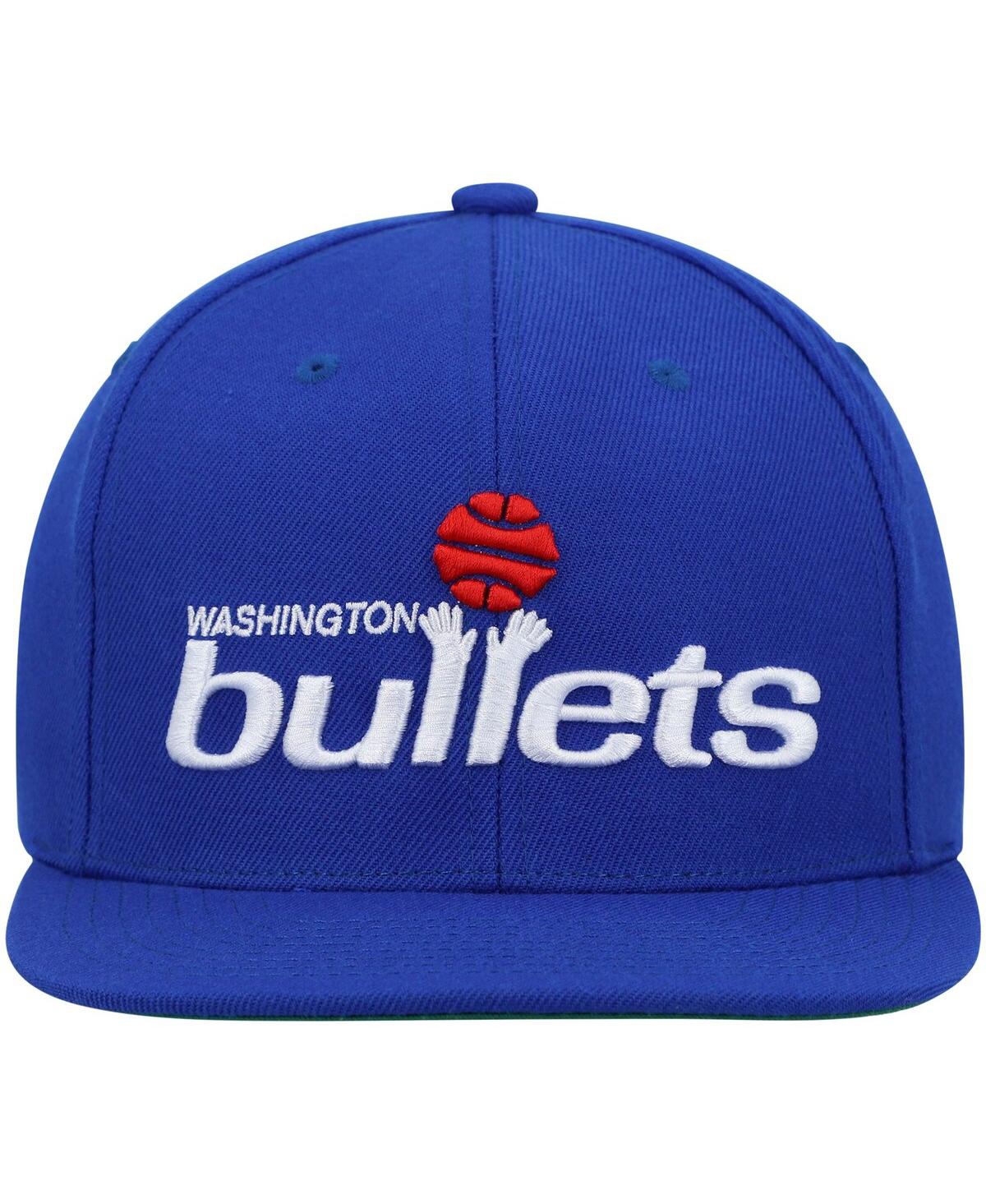 Shop Mitchell & Ness Men's  Blue Washington Bullets Hardwood Classics Team Ground 2.0 Snapback Hat