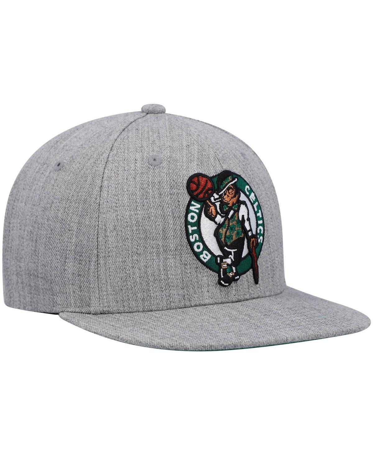 Mitchell & Ness Men's  Heathered Gray Boston Celtics 2.0 Snapback Hat In Heathered Gray