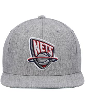 Men's Heathered  Gray New Jersey Nets Hardwood Classics Team 2.0 Snapback Hat