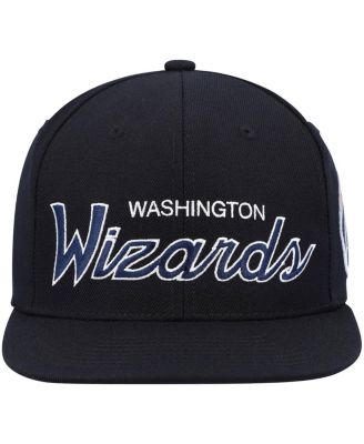 Men's Black Washington Wizards Hardwood Classics Script 2.0 Snapback Hat