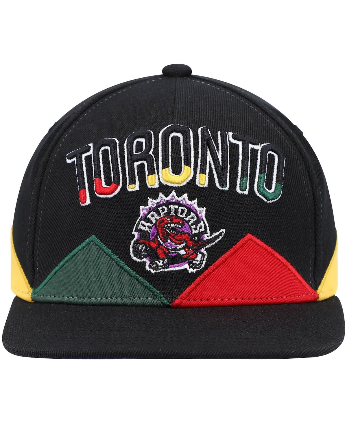 Shop Mitchell & Ness Men's  Black Toronto Raptors Hardwood Classics Black History Month Snapback Hat