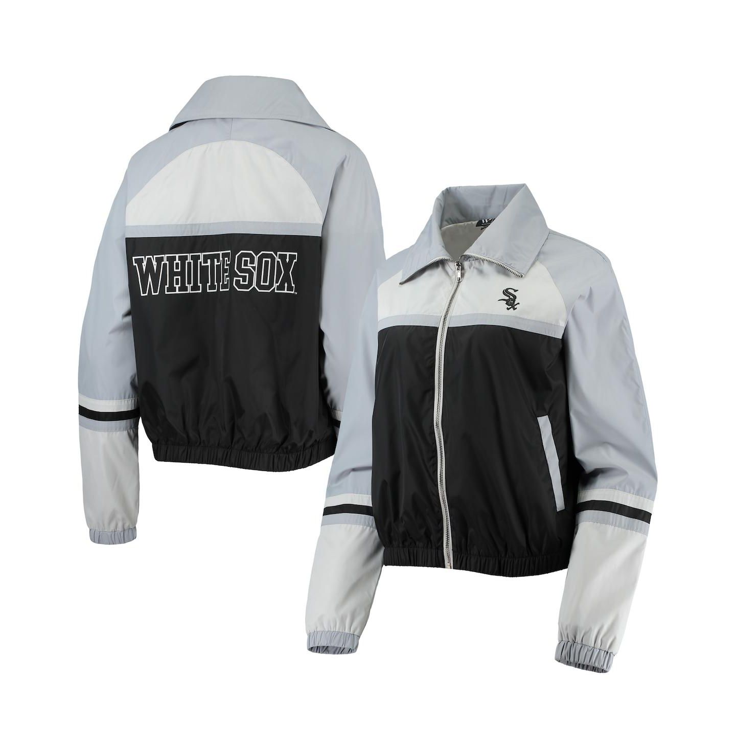 Женская куртка The Wild Collective Black Chicago White Sox Colorblock Track Raglan Full-Zip — фото 1