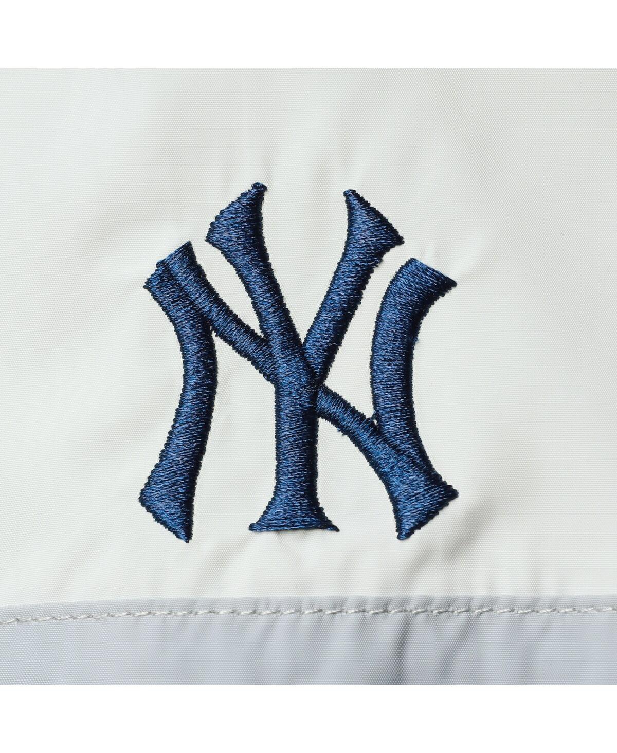 The Wild Collective Navy New York Yankees Colorblock Track Raglan Full-zip Jacket In Navy