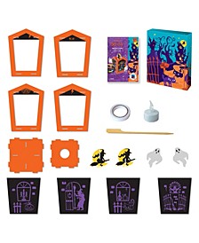 totally Spooky Haunted House Lantern Scratch Art Set, 17 Pieces
