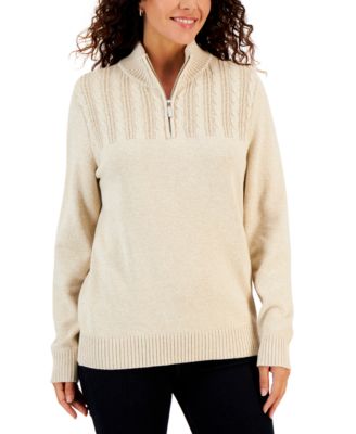 Karen Scott Petite Marl Mock Neck 
