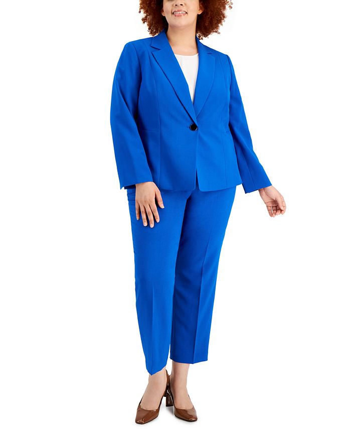 Le Suit Plus Size OneButton Pantsuit Macy's