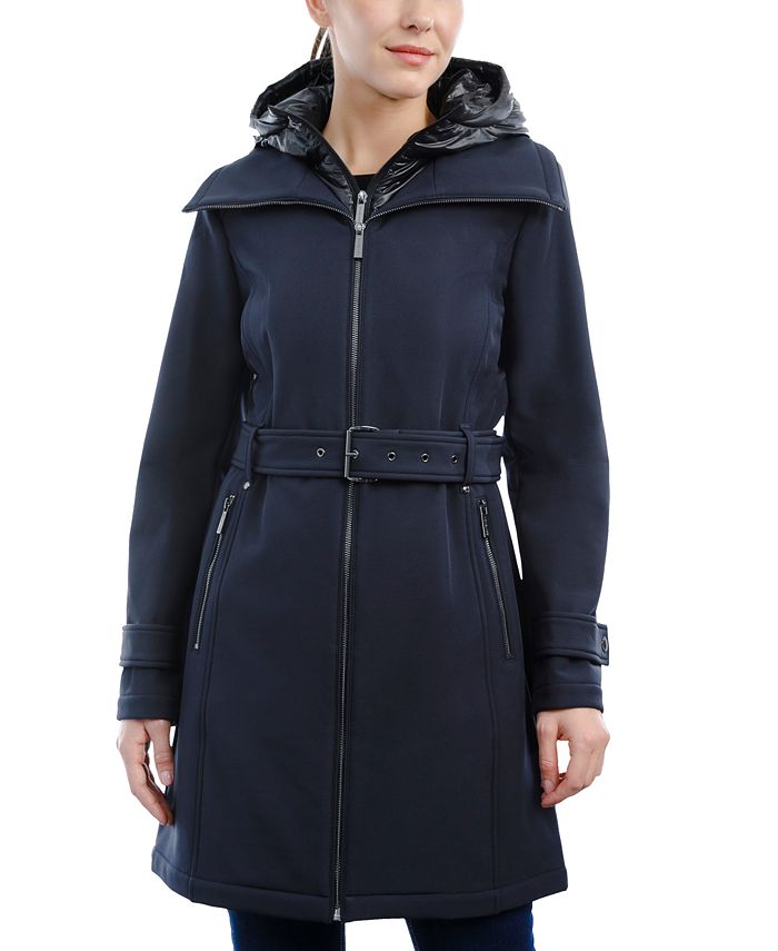 Michael Kors Women's Belted Hooded Raincoat - Macy's