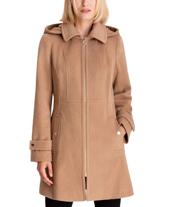 Michael Kors Women's Hooded Notched-Collar Coat & Reviews - Coats & Jackets  - Women - Macy's