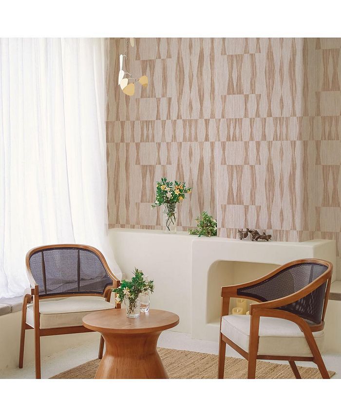 Tempaper Grasscloth Geo Peel and Stick Wallpaper & Reviews All Wall