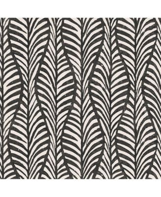 Block Print Leaves Peel and Stick Wallpaper