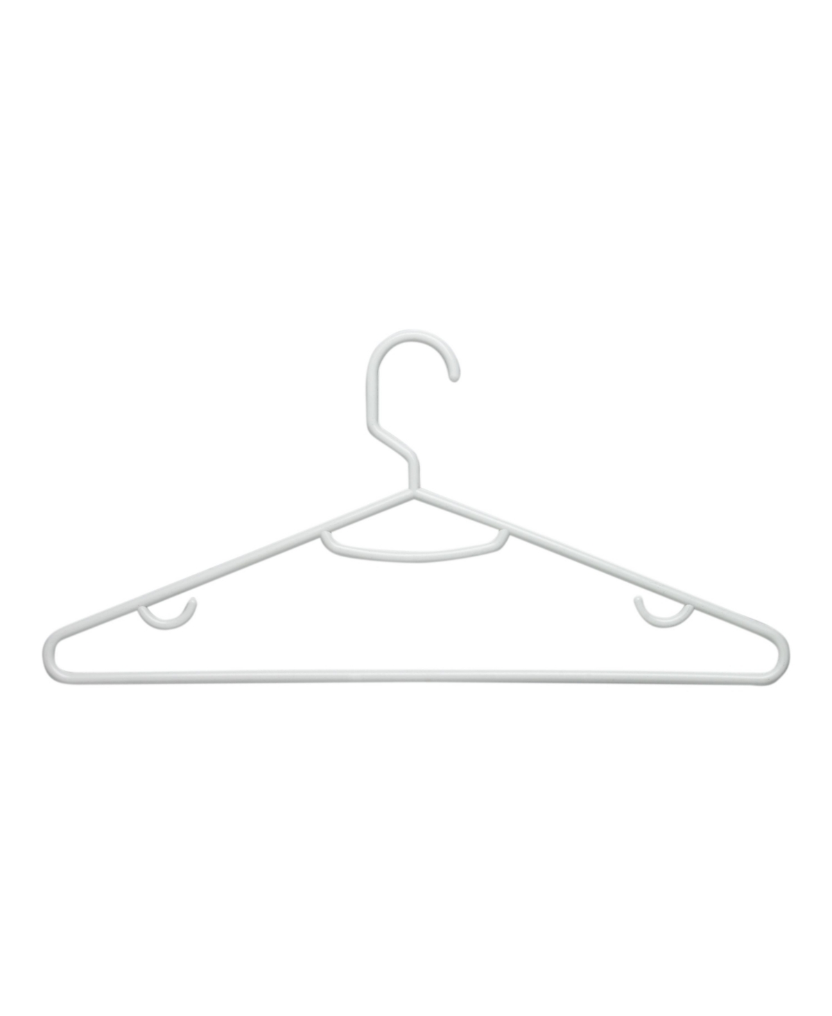 Hangers with Additional Hanging Hooks, Set of 60 - White
