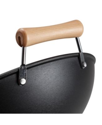 Professional Series Cast Iron Wok with Maple Handle, 14"