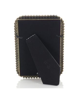 Three Rows of Brilliant Crystals Metal Picture Frame, 4" x 6"