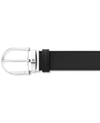 Montblanc Horseshoe Buckle Leather Belt, One Size, Black