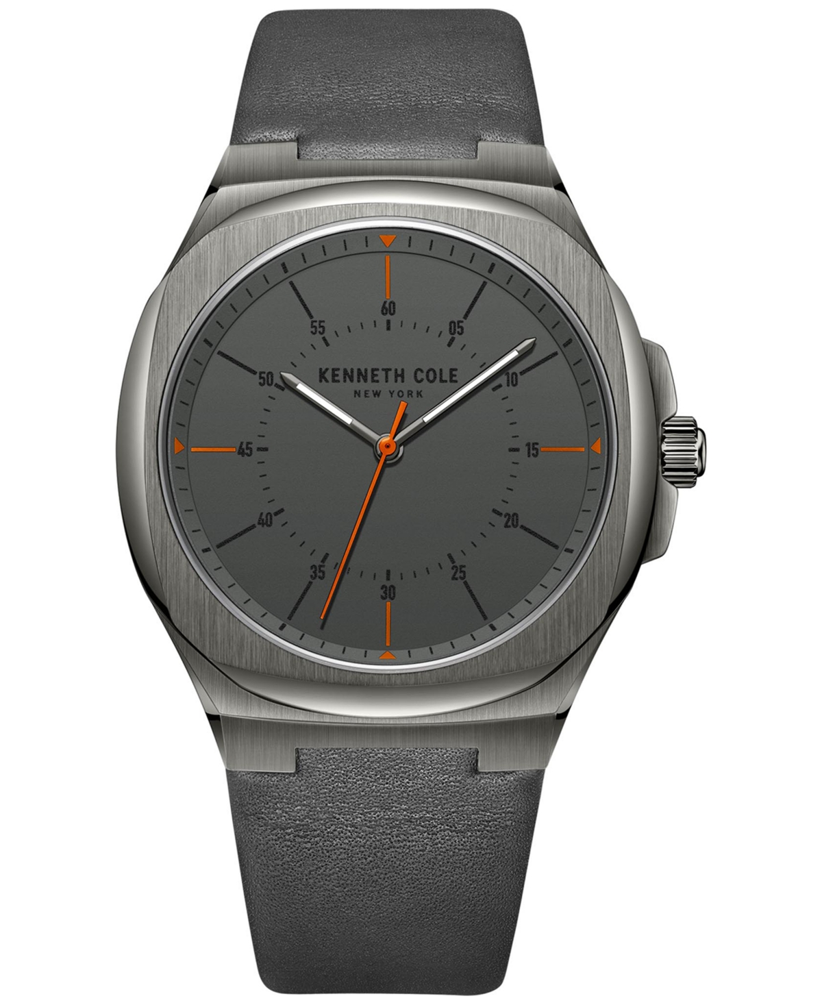 Kenneth Cole New York Men's Classic Gray Leather Strap Watch 41mm