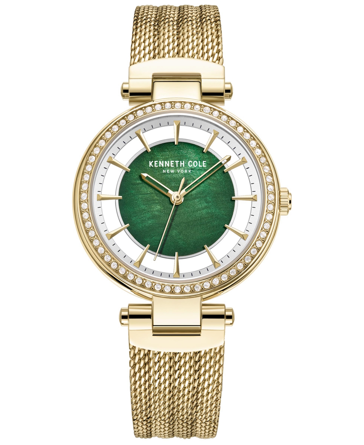 Women's Transparency Gold-Tone Stainless Steel Mesh Bracelet Watch 34mm - Gold