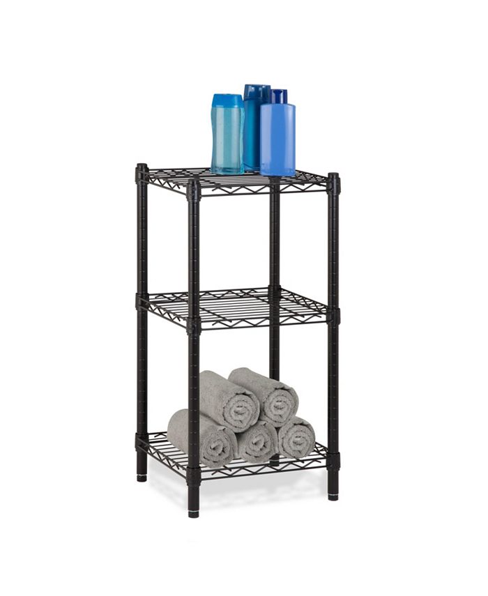 Honey-Can-Do 3-Tier Adjustable Storage Shelves - Small Steel Unit, Holds 600 Lbs, Black - View #4
