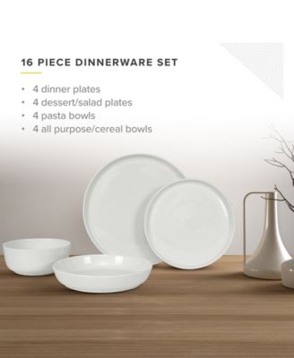 Natural White 16 Pc. Dinnerware Set, Service for 4