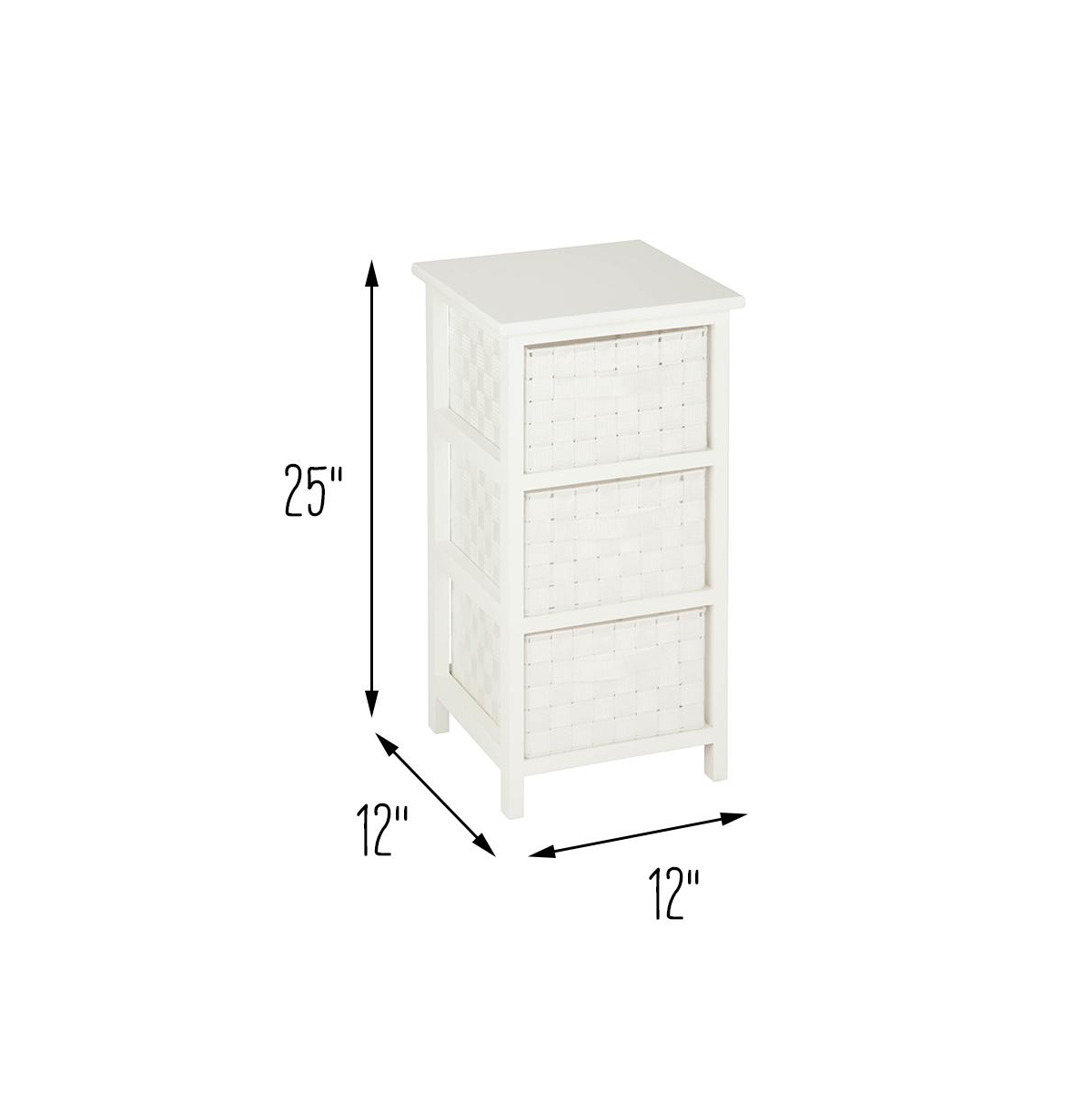 Shop Honey Can Do Wooden Frame Woven Fabric Small Storage Cabinet Drawers In White