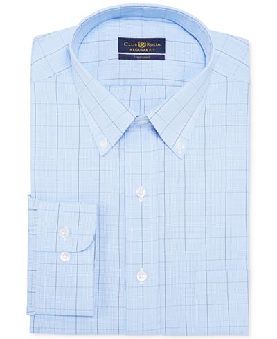 Club Room Men's Blue Glen Plaid Dress Shirt, Only at Macy's