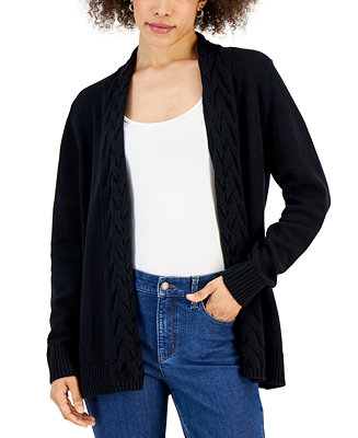 Karen Scott Women's Cotton Cable-Collar Cardigan, Created for Macy's ...