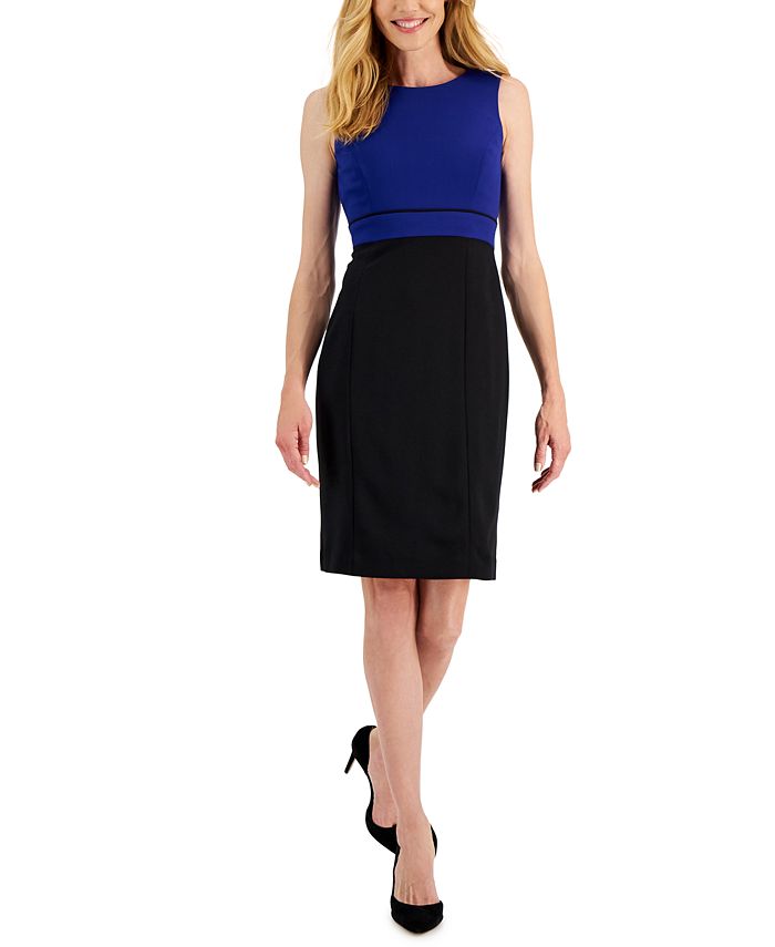 Kasper Womens Shiny Sheath Dress Silver Size 8