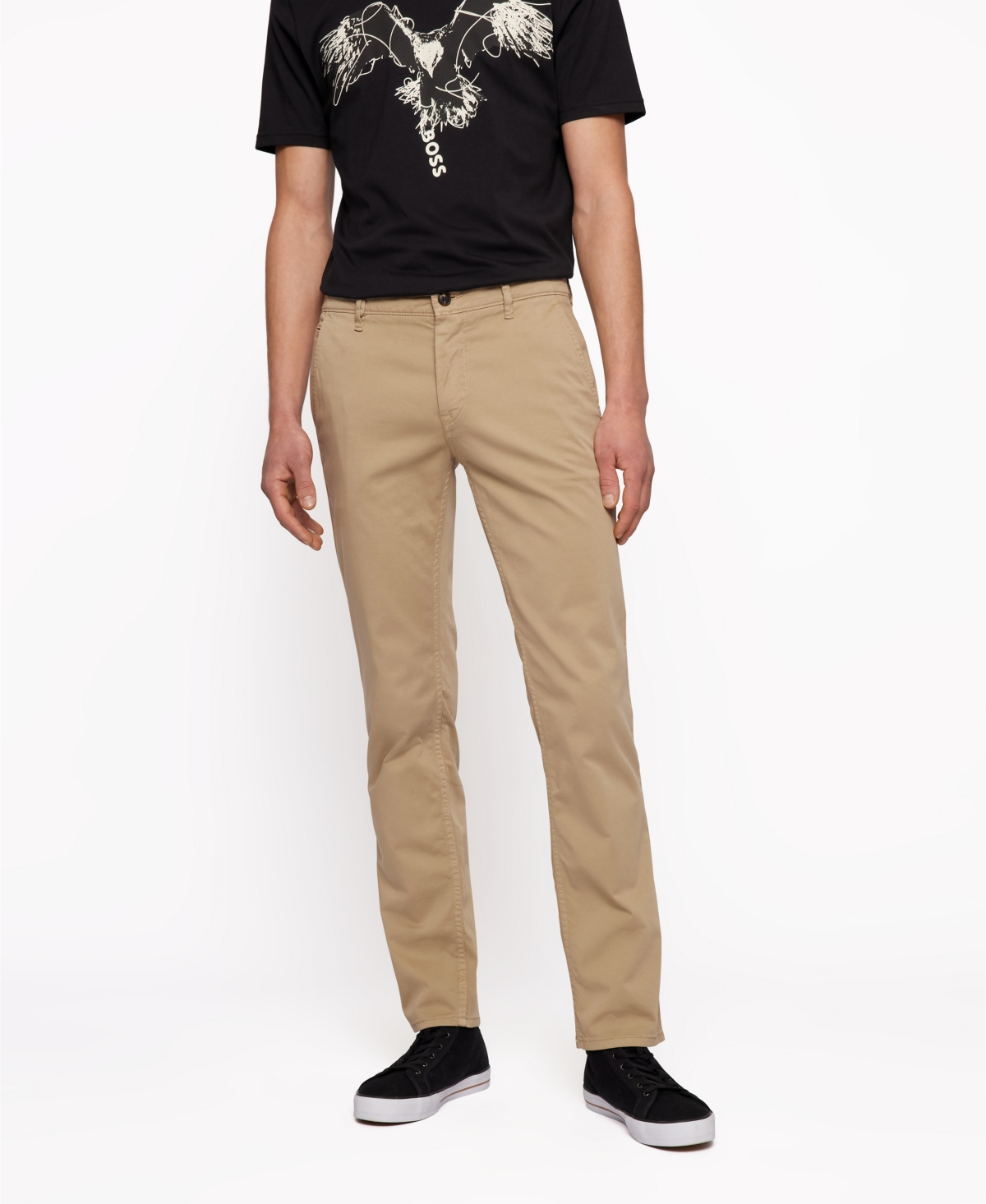 Hugo Boss Boss Men's Slim-fit Trousers In Light,pastel Brown
