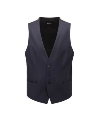 BOSS by Men's Virgin-Wool Serge Slim-Fit Vest