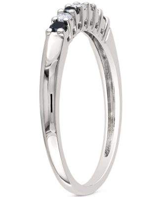 Black Diamond (1/4 ct. t.w.) & White Diamond (1/5 ct. t.w.) Anniversary Band in 10k White Gold