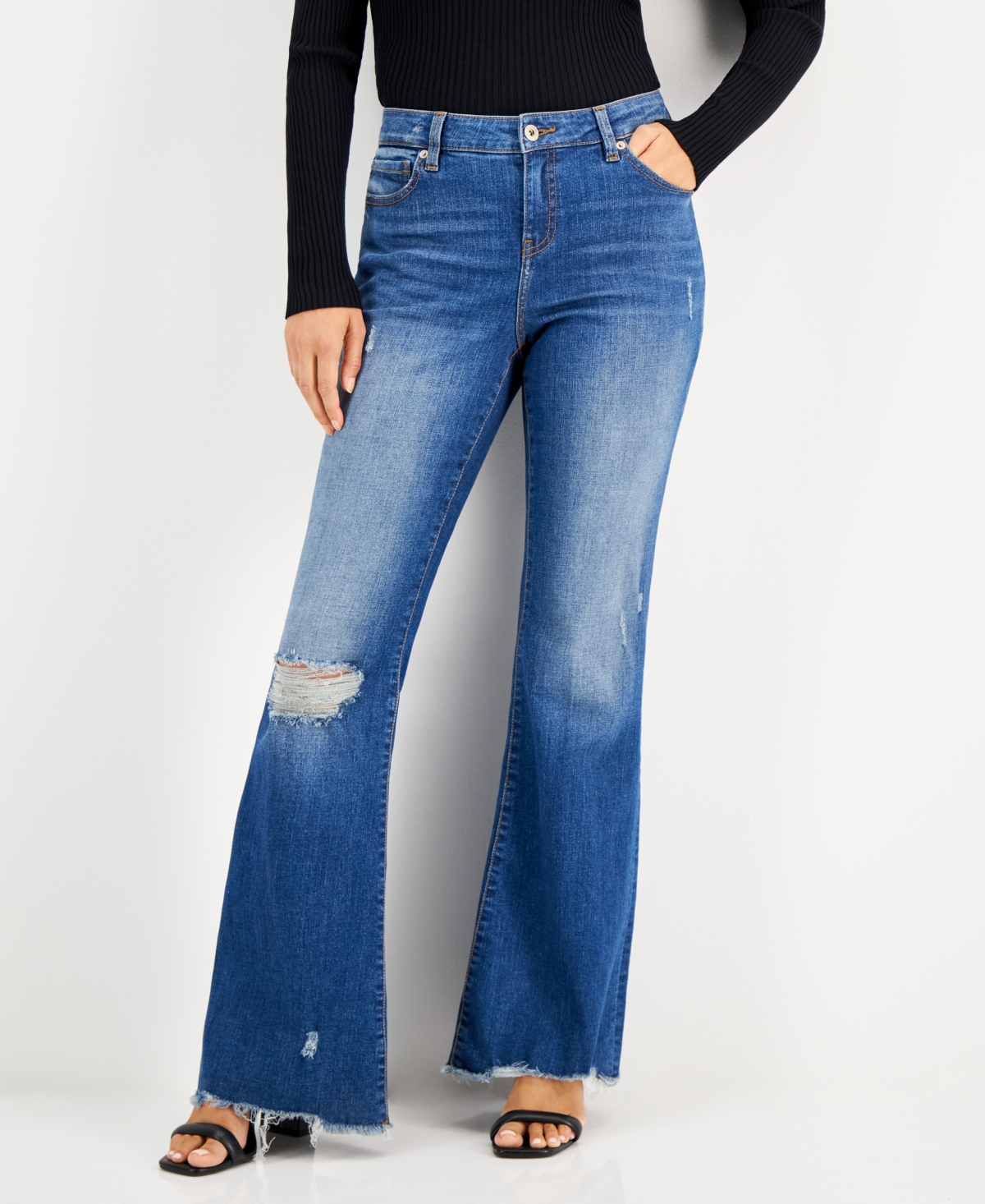  Inc International Concepts Women's Ripped Flare-Leg Jeans, Created for Macy's