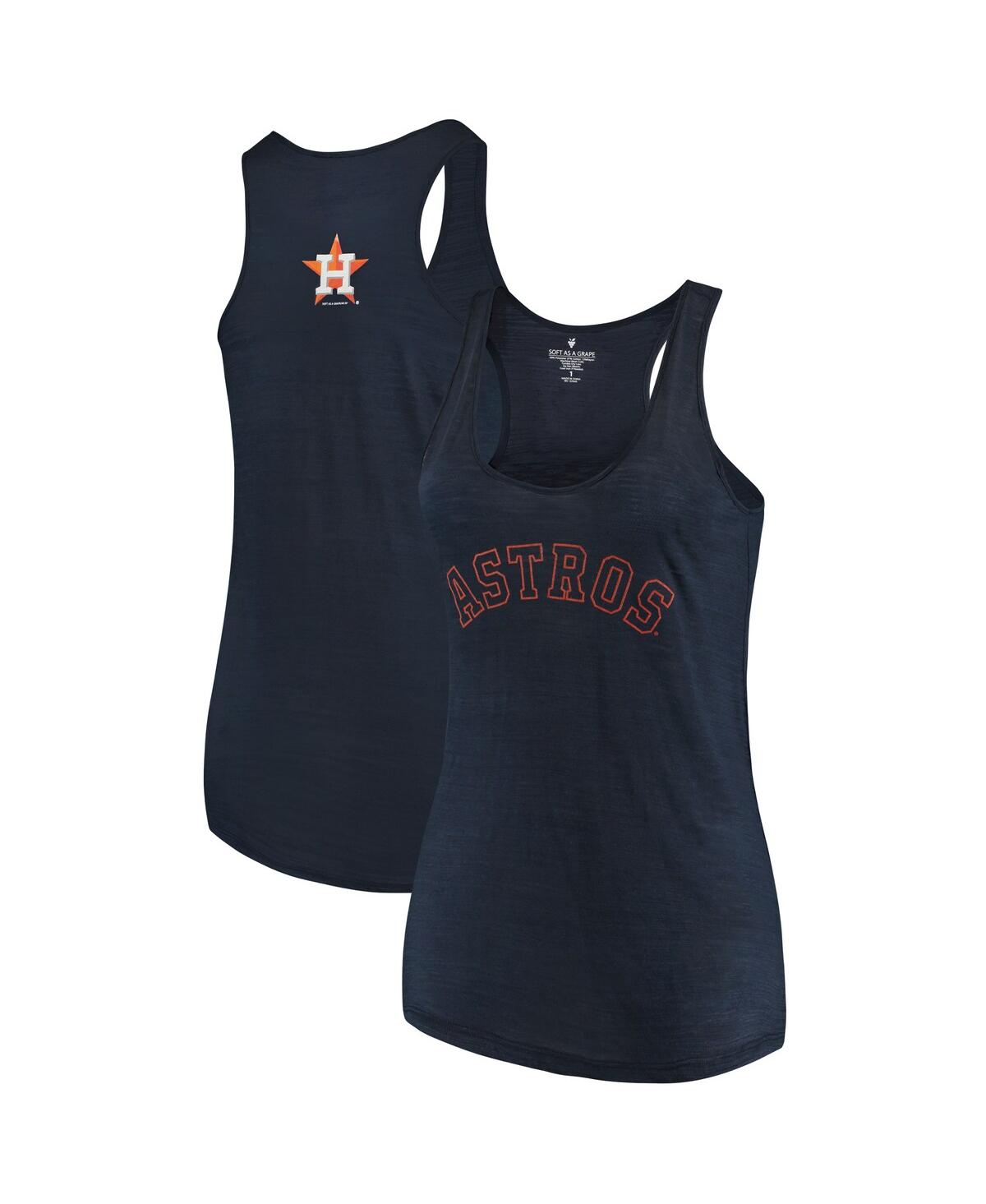 Women's Soft As A Grape Navy Houston Astros Plus Size Swing for the Fences Racerback Tank Top - Navy