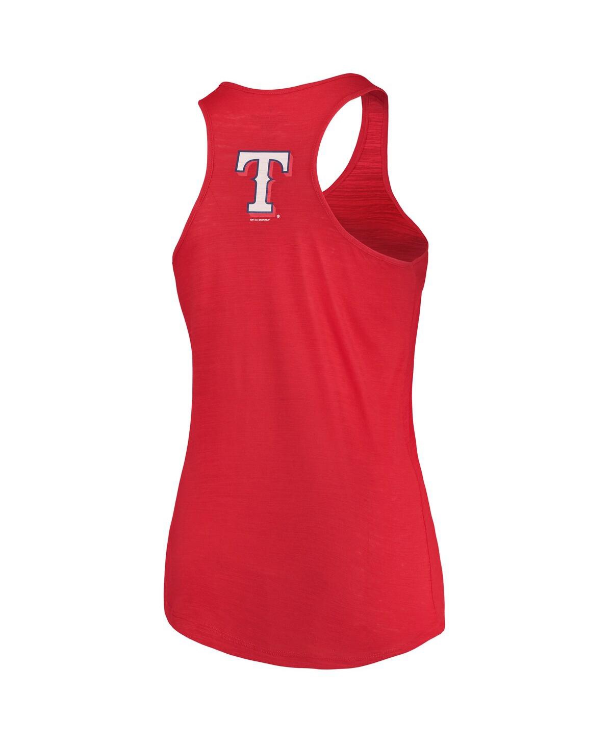 Women's Soft As A GrapeTexas Rangers Plus Size Swing for the Fences Racerback Tank Top - Red