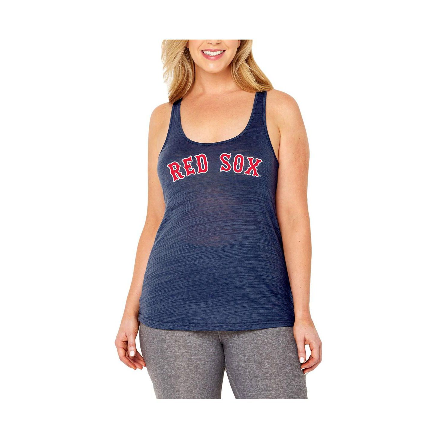 Женский топ Soft As A Grape Navy Boston Red Sox Plus Size Swing for the Fences Racerback — фото 1
